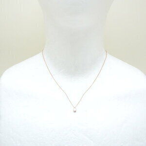 TIFFANY Solitaire Necklace Diamond Pink Gold Rose